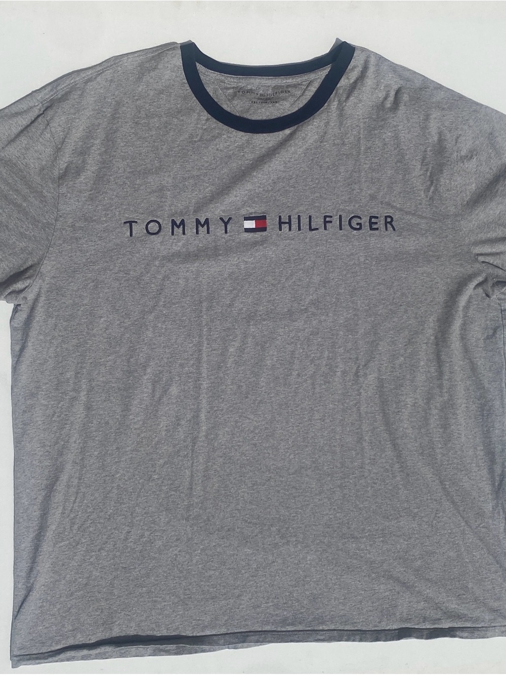 Tommy Hilfiger Men's Grey Logo Ringer T-Shirt XXL